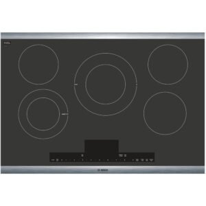 Bosch - Benchmark Series 30" Built-In Electric Cooktop with 5 elements and Stainless Steel Frame - Black with Stainless Steel Trim