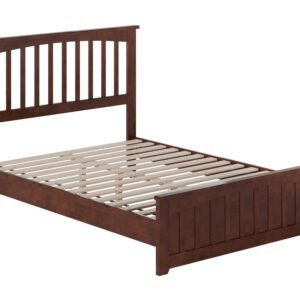 AFI Becket Full Solid Wood Low Profile Platform Bed with Matching Footboard, Walnut