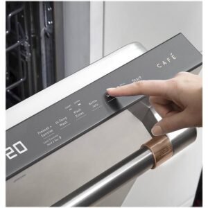 Café - 24" Top Control Tall Tub Built-In Dishwasher with Stainless Steel Tub and Silverware Jets - Stainless steel