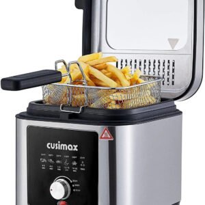 CUSIMAX 2.6QT Deep Fryer, Stainless Steel, Electric, New, Model CMDF-02