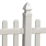 4 ft H × 8 ft W White Vinyl Spaced Picket Fence Panel – Unassembled, Dog-Ear Pickets - Image 5