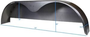 Steel Trailer Fender for Tandem Axle – 72 × 10-3/4 in, Welded Back Plate, 2-Pack - Image 2
