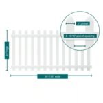 4 ft H × 8 ft W White Vinyl Spaced Picket Fence Panel – Unassembled, Dog-Ear Pickets - Image 6